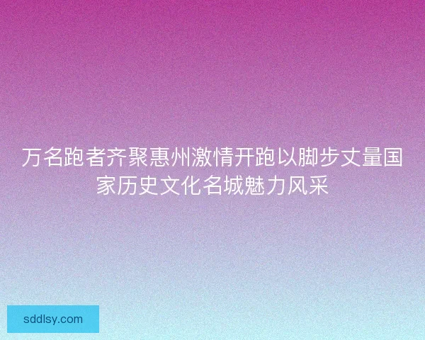 万名跑者齐聚惠州激情开跑以脚步丈量国家历史文化名城魅力风采